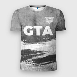 Футболка спортивная мужская GTA - grey gradient посередине, цвет: 3D-принт