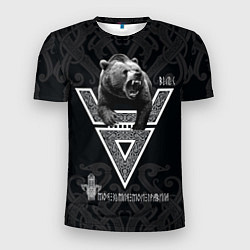 Футболка спортивная мужская Моя земля мои правила: медведь, цвет: 3D-принт