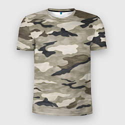 Футболка спортивная мужская Песочный камуфляж, цвет: 3D-принт