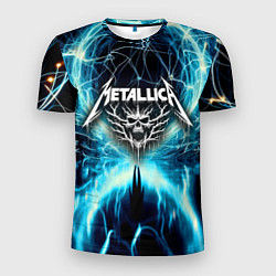 Футболка спортивная мужская Neon glow - Metallica, цвет: 3D-принт