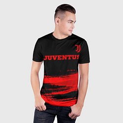 Футболка спортивная мужская Juventus - red gradient посередине, цвет: 3D-принт — фото 2