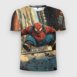 Футболка спортивная мужская Маленький толстый человек-паук, цвет: 3D-принт
