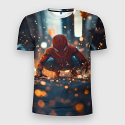 Футболка спортивная мужская Человек паук и золотая пыльца, цвет: 3D-принт