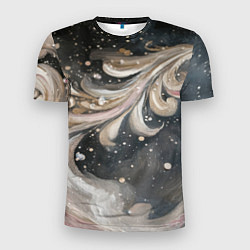 Футболка спортивная мужская Бежевый объемный узор, цвет: 3D-принт