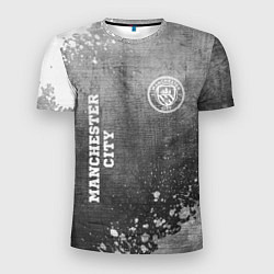 Футболка спортивная мужская Manchester City - grey gradient вертикально, цвет: 3D-принт