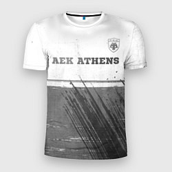 Мужская спорт-футболка AEK Athens - white gradient посередине