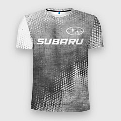 Футболка спортивная мужская Subaru - grey gradient посередине, цвет: 3D-принт