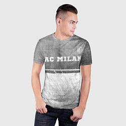 Футболка спортивная мужская AC Milan - grey gradient посередине, цвет: 3D-принт — фото 2