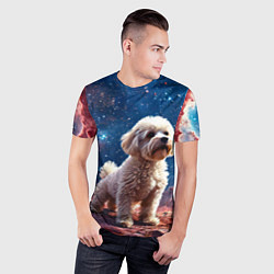 Футболка спортивная мужская Бишон в космосе, цвет: 3D-принт — фото 2