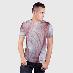 Футболка спортивная мужская Розовые листья, цвет: 3D-принт — фото 2