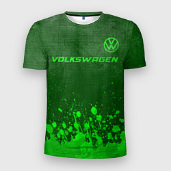 Мужская спорт-футболка Volkswagen - green gradient посередине