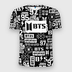 Футболка спортивная мужская Bangtan Boys pattern black, цвет: 3D-принт