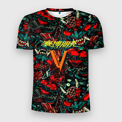 Футболка спортивная мужская God of War битва огня, цвет: 3D-принт
