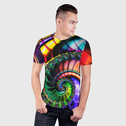 Футболка спортивная мужская Фрактальный узор неоновый, цвет: 3D-принт — фото 2