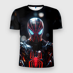Футболка спортивная мужская Спайдер-мен в мото костюме, цвет: 3D-принт