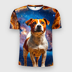 Футболка спортивная мужская Джек Рассел терьер в космосе, цвет: 3D-принт