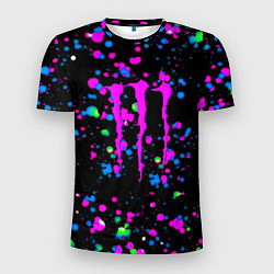 Футболка спортивная мужская Monster energy неоновые краски, цвет: 3D-принт
