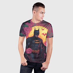 Футболка спортивная мужская Бэтмен и дерево с цветами, цвет: 3D-принт — фото 2