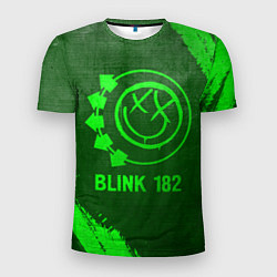 Мужская спорт-футболка Blink 182 - green gradient