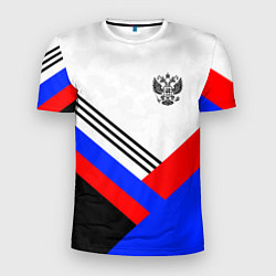 Футболка спортивная мужская Герб России - минимализм, цвет: 3D-принт