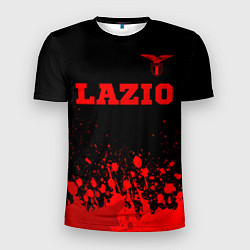 Мужская спорт-футболка Lazio - red gradient посередине