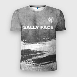Мужская спорт-футболка Sally Face - grey gradient посередине
