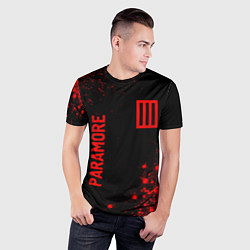 Футболка спортивная мужская Paramore - red gradient вертикально, цвет: 3D-принт — фото 2