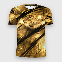 Футболка спортивная мужская Золото с черной текстурой, цвет: 3D-принт