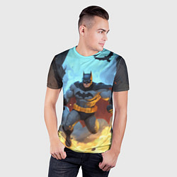 Футболка спортивная мужская Бэтмен в прыжке, цвет: 3D-принт — фото 2