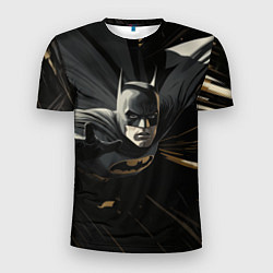 Футболка спортивная мужская Бэтмен черный плащ, цвет: 3D-принт