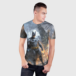 Футболка спортивная мужская Бэтмен - старый стиль, цвет: 3D-принт — фото 2