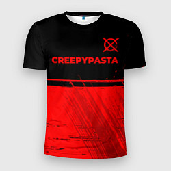 Мужская спорт-футболка CreepyPasta - red gradient посередине