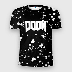 Футболка спортивная мужская Doom белые краски всплеск, цвет: 3D-принт