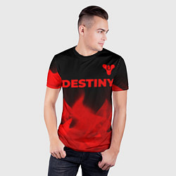 Футболка спортивная мужская Destiny - red gradient посередине, цвет: 3D-принт — фото 2