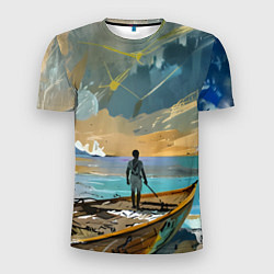 Футболка спортивная мужская Мальчик и лодка, цвет: 3D-принт