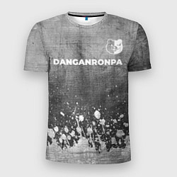 Мужская спорт-футболка Danganronpa - grey gradient посередине
