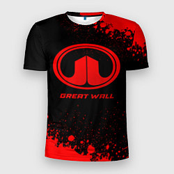 Футболка спортивная мужская Great Wall - red gradient, цвет: 3D-принт