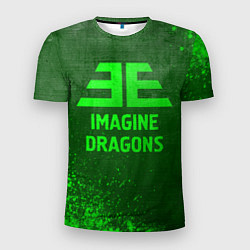 Мужская спорт-футболка Imagine Dragons - green gradient