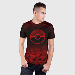 Футболка спортивная мужская Pokemon red poly, цвет: 3D-принт — фото 2