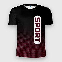 Мужская спорт-футболка Sport чёрно-розовый текстурный градиент