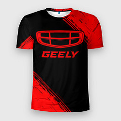 Мужская спорт-футболка Geely - red gradient