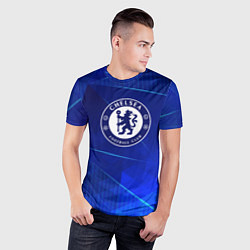 Футболка спортивная мужская Chelsea blue poly, цвет: 3D-принт — фото 2