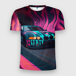 Футболка спортивная мужская БМВ граффити стиль, цвет: 3D-принт