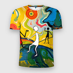Мужская спорт-футболка Танцующие человечки