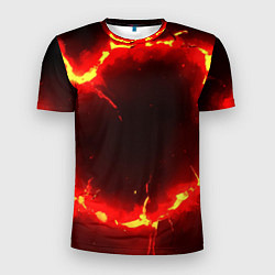 Футболка спортивная мужская Красный круг из огня текстура, цвет: 3D-принт