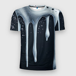 Футболка спортивная мужская Белая объемная слизь текстура, цвет: 3D-принт