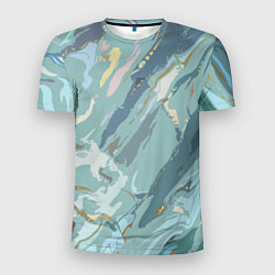 Футболка спортивная мужская Холодный голубой абстракция, цвет: 3D-принт