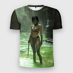 Мужская спорт-футболка Джейд в кислоте мортал комбат