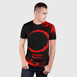 Футболка спортивная мужская Demon Slayer - red gradient, цвет: 3D-принт — фото 2