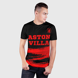 Футболка спортивная мужская Aston Villa - red gradient посередине, цвет: 3D-принт — фото 2
